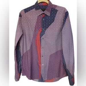 Authentic Louis Vuitton Men Button Up Shirt Med Monogram Stars Gradient Acapulco